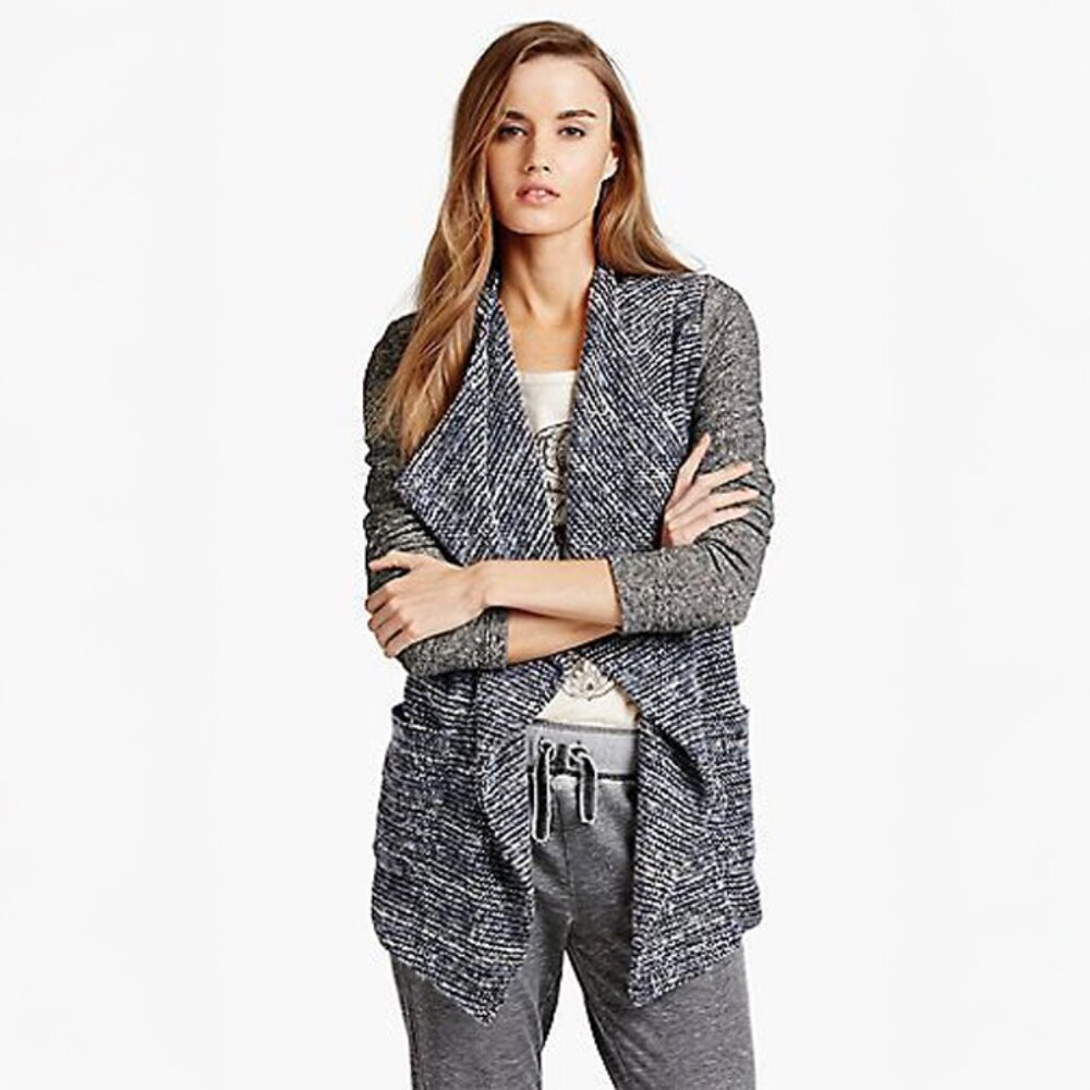 Lucky Brand Mixed Knit Cardigan in Blue - sz M